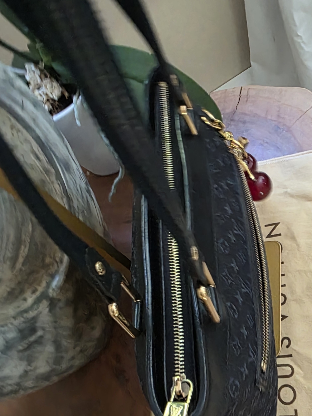 Louis Vuitton Mini Lucille PM Monogram Navy Shoulder Bag Vintage - Picture 7 of 13
